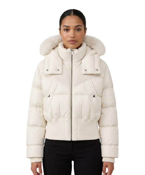Piumino Donna Colmar con Cappuccio Effetto Pelliccia