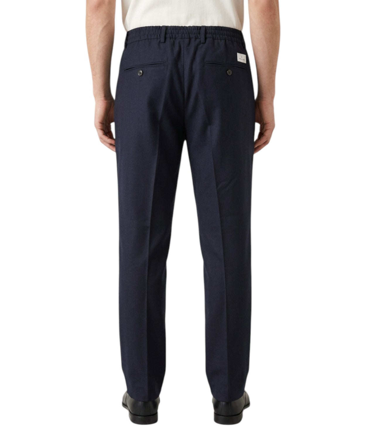 Pantalone Uomo in Lana Vergine Stretch con Elastico in Vita