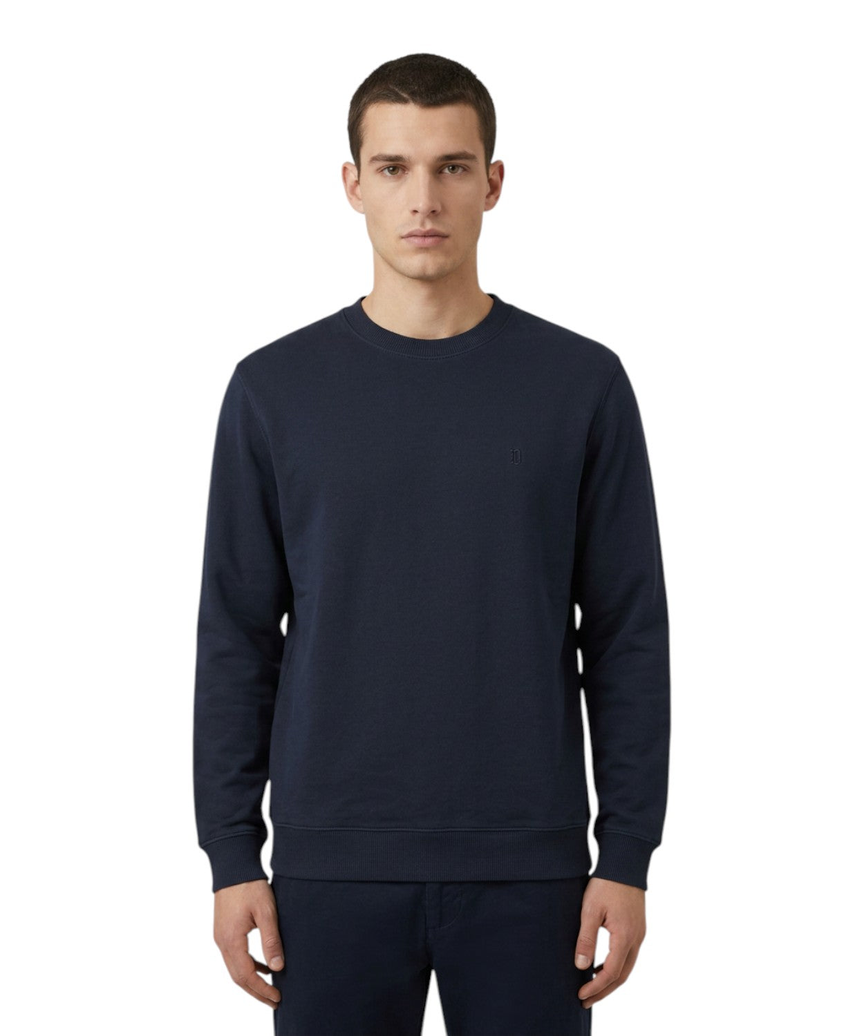 Felpa Uomo Dondup con Logo Ricamato e Regular Fit