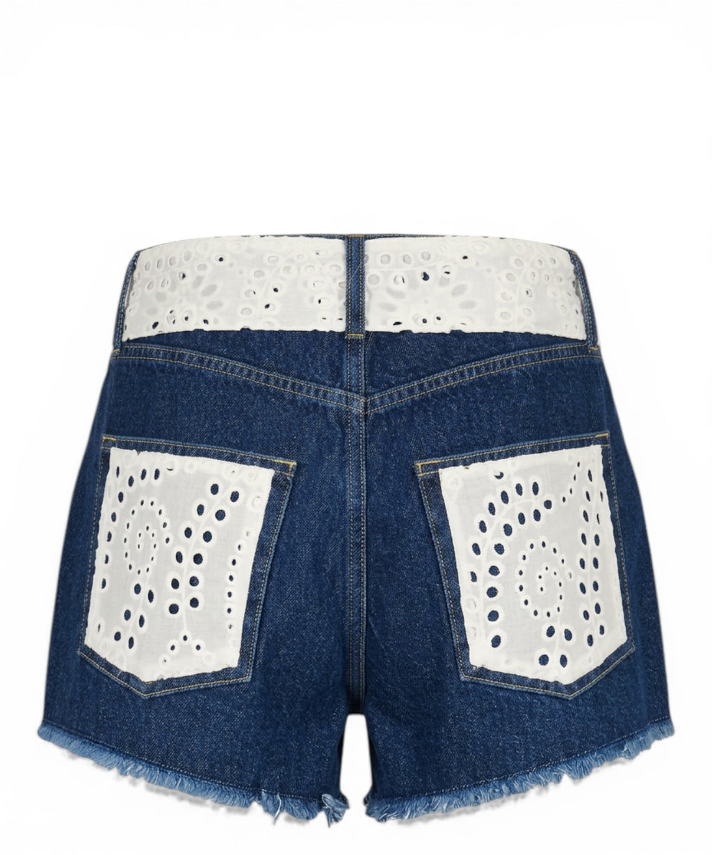 Shorts de verano para mujer MC2 Saint Barth en sangallo