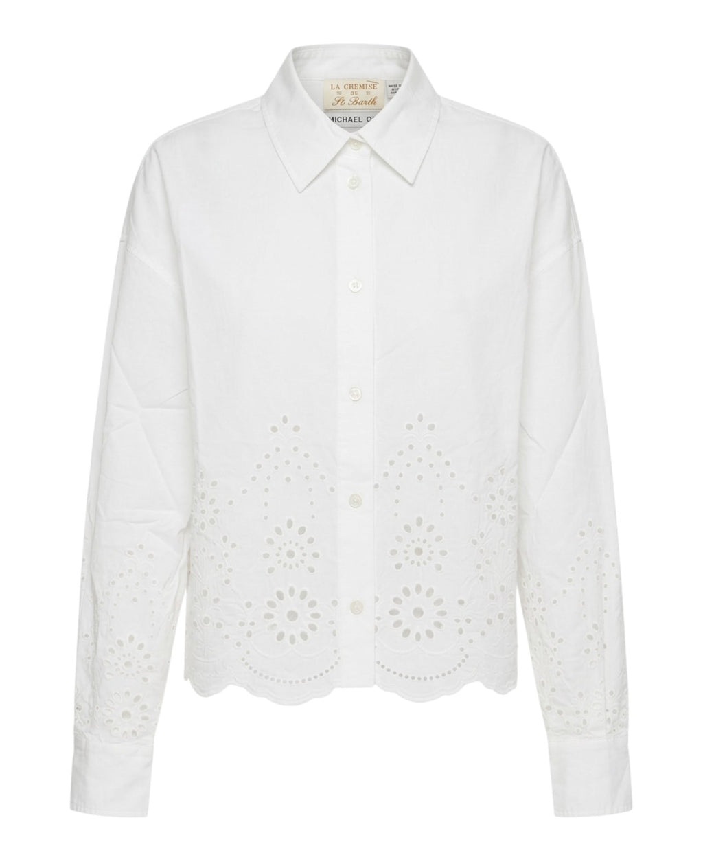 Camicia Oriane MC2 Saint Barth in Pizzo sangallo