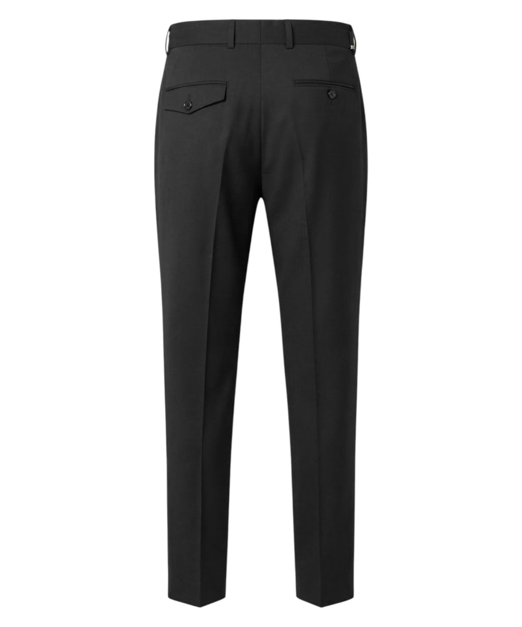 Men's Black Be Able Trousers with Buckle and Central Crease