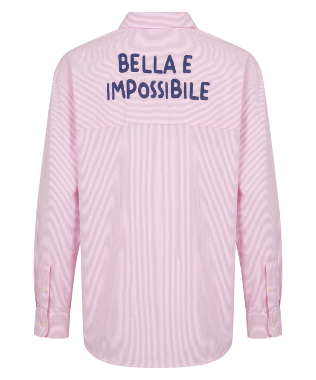 Brigitte Poplin Shirt with Bella e Impossibile Embroidery