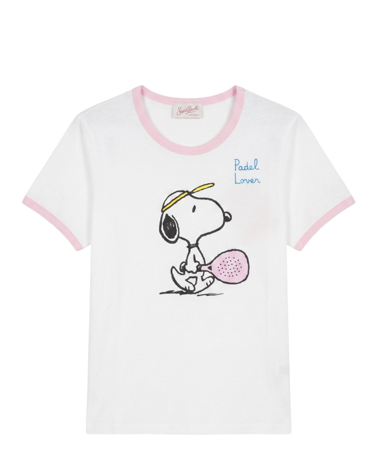 T-shirt Emilie MC2 Saint Barth con Ricamo Snoopy Padel