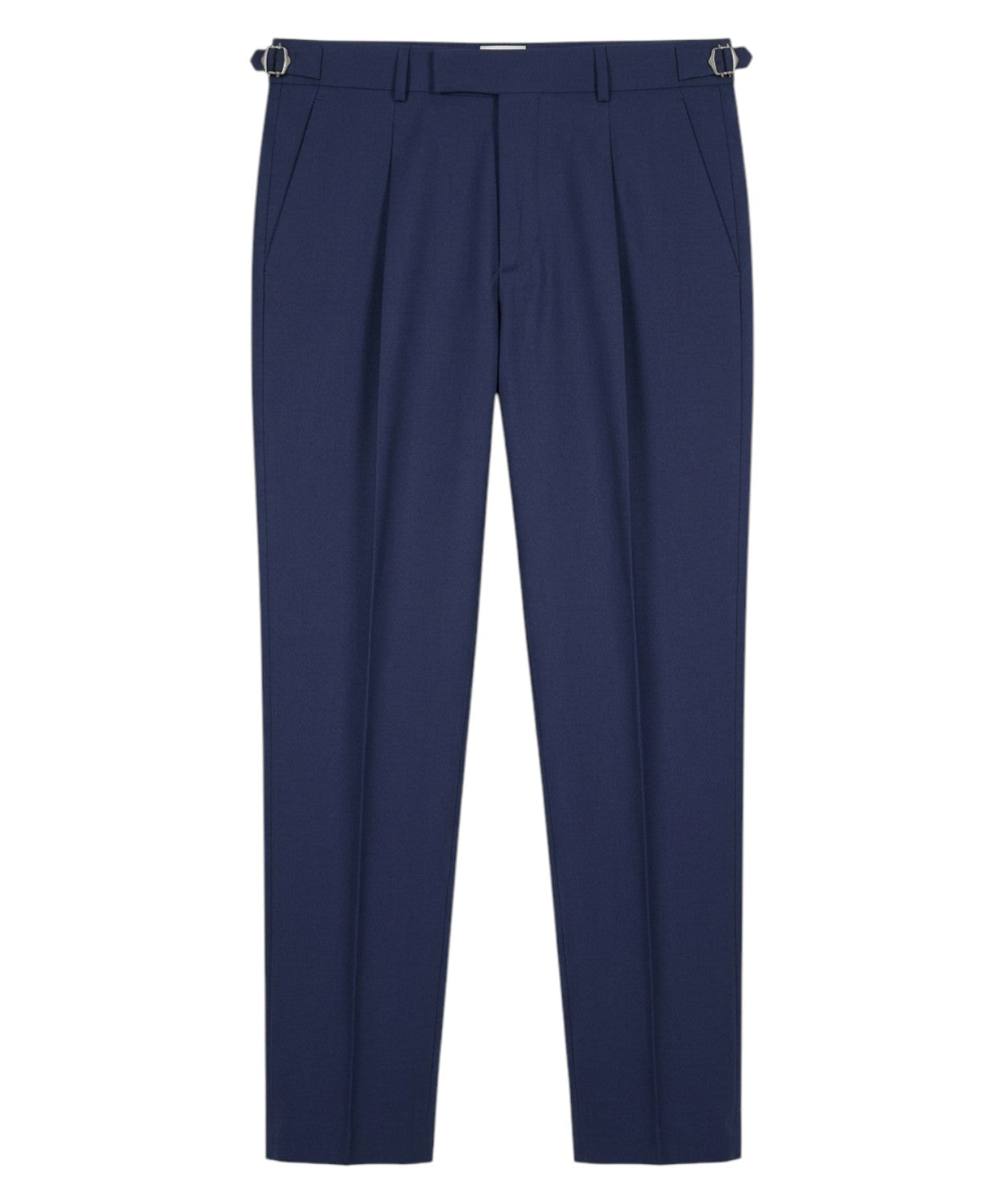 Pantalone Uomo Blu in Lana Stretch con Pinces