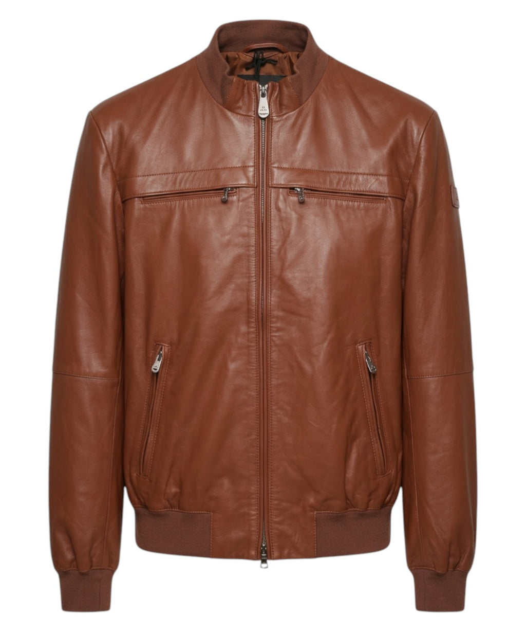 Men's Peuterey Sands Leather Jacket in Tan Leather