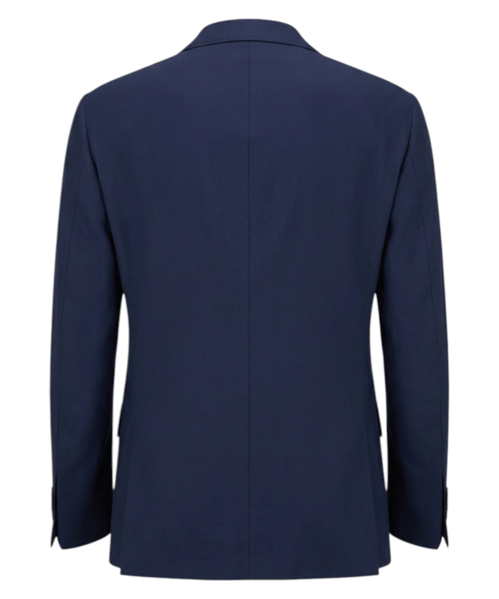 Men's Blue Double-breasted Stretch Elegant Suit