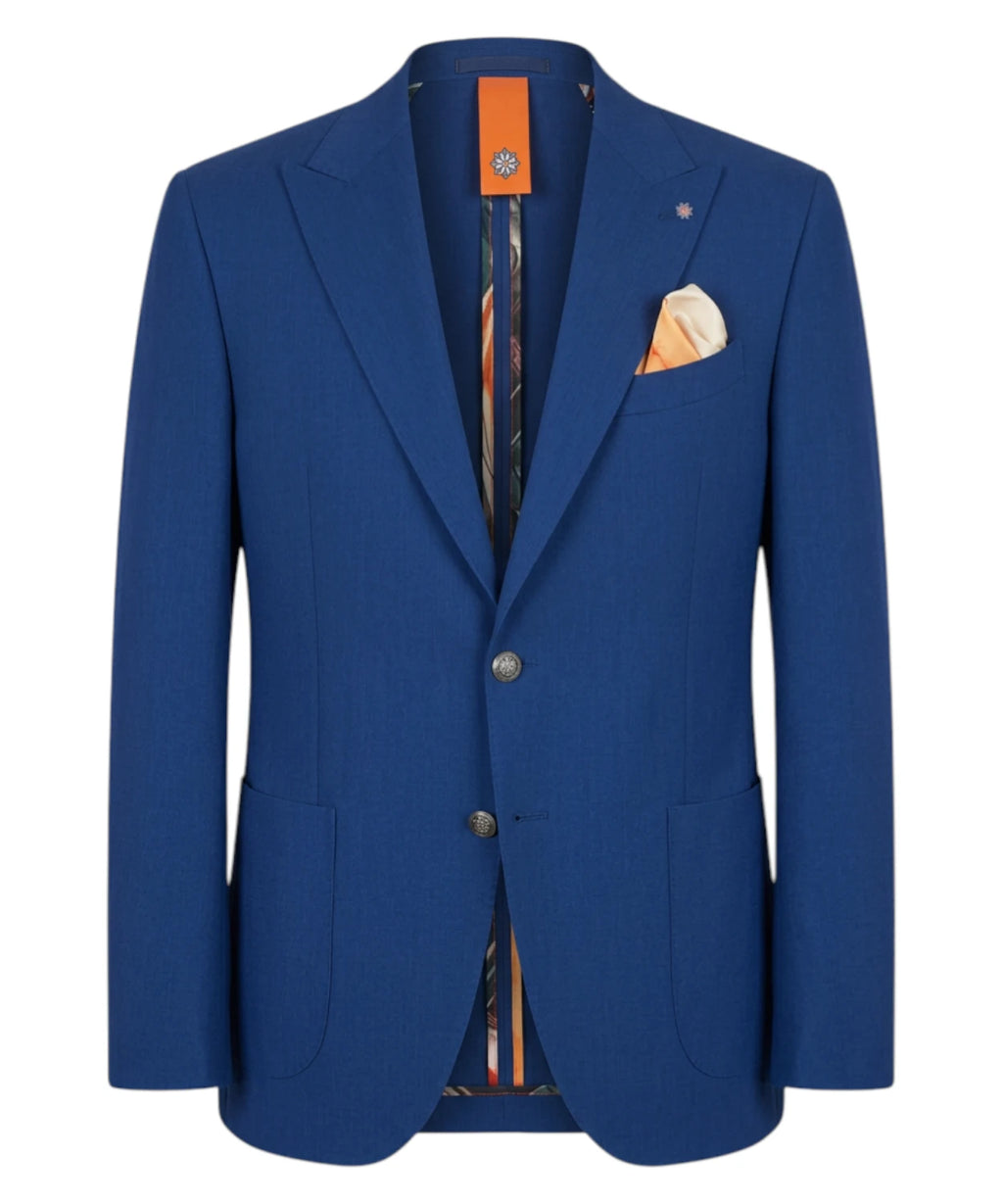 Blauw Wasabi Herenpak met Elastische Jas en Broek