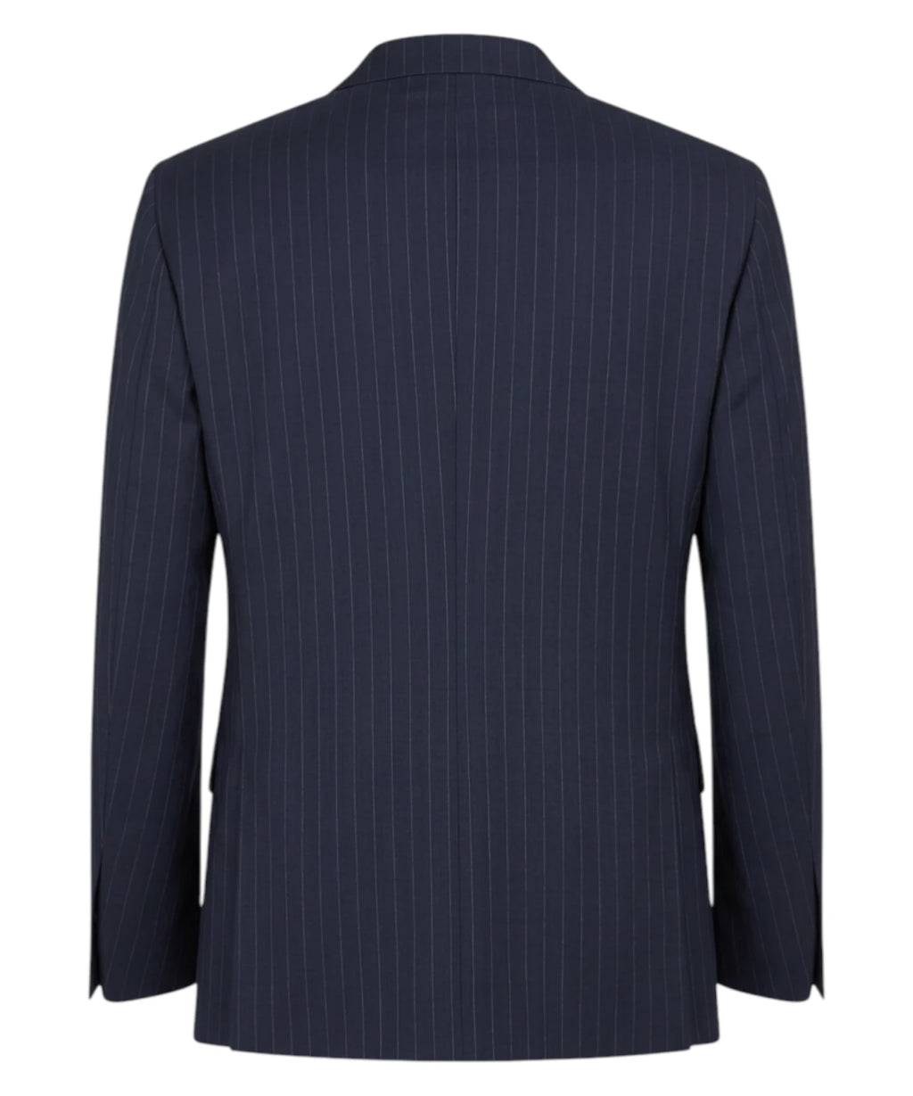 Traje de hombre azul a rayas Paoloni en lana virgen