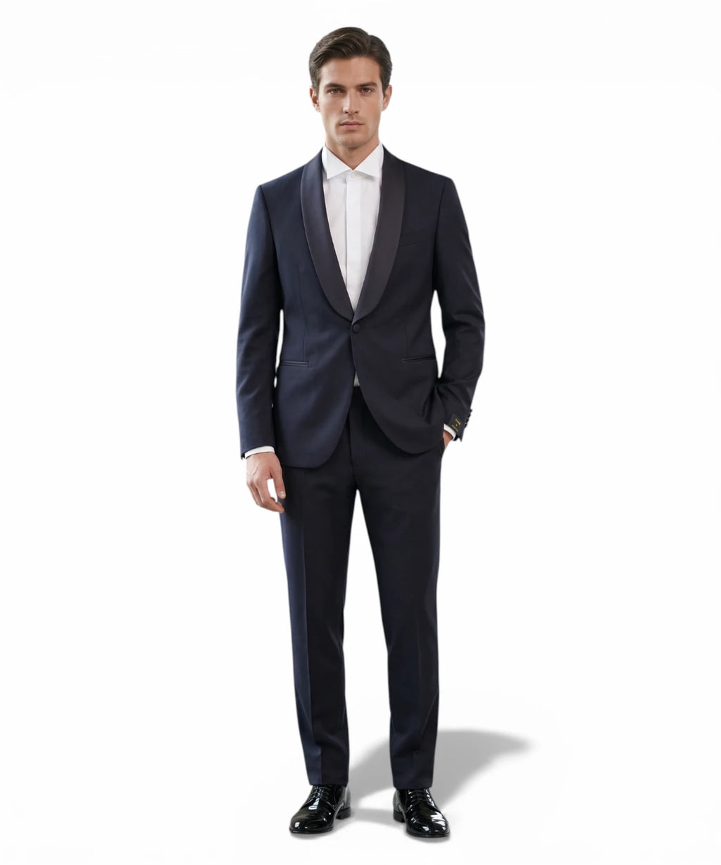 Men's Midnight Blue Tuxedo by Manuel Ritz in Stretch Fresh Wool
