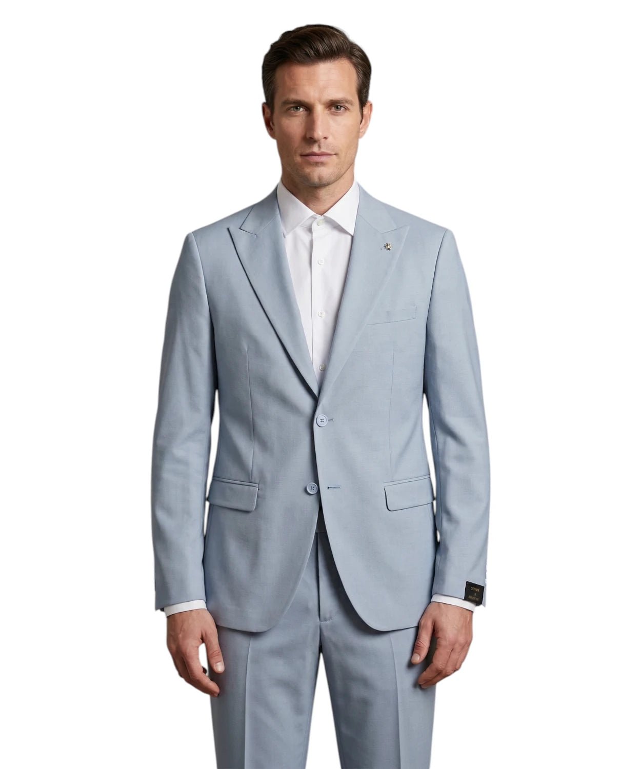 Abito Uomo Azzurro Slim Fit in Fresco Lana Stretch