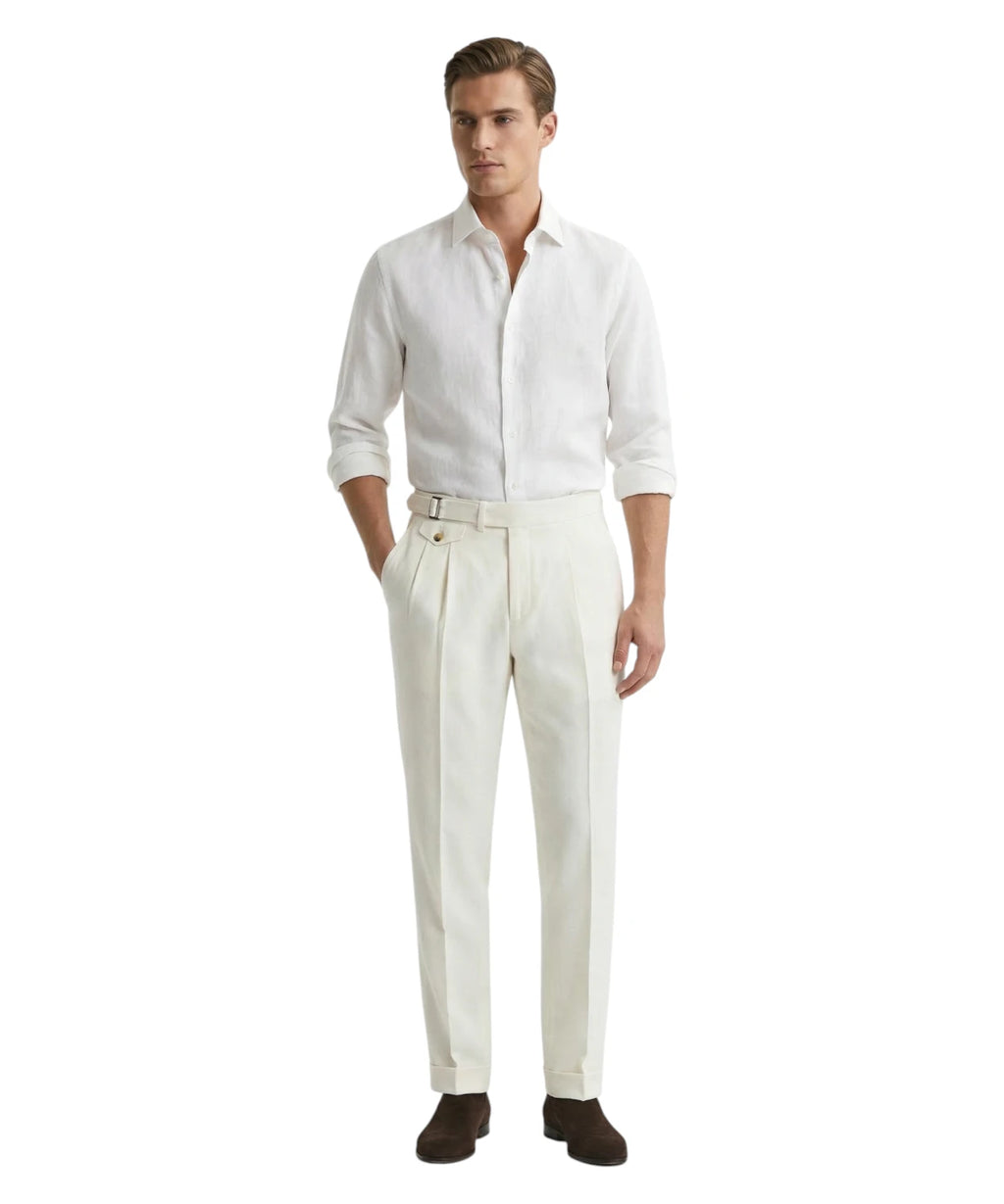 Men's White Tailored Trousers