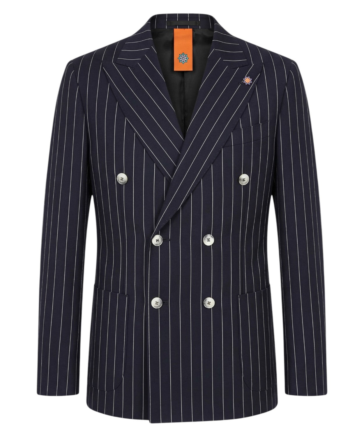 Abito Uomo Gessato Blu Slim Fit - Bharnaba