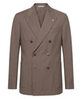 Manuel Ritz Abito Doppiopetto Uomo Marrone in Fresco Lana Stretch