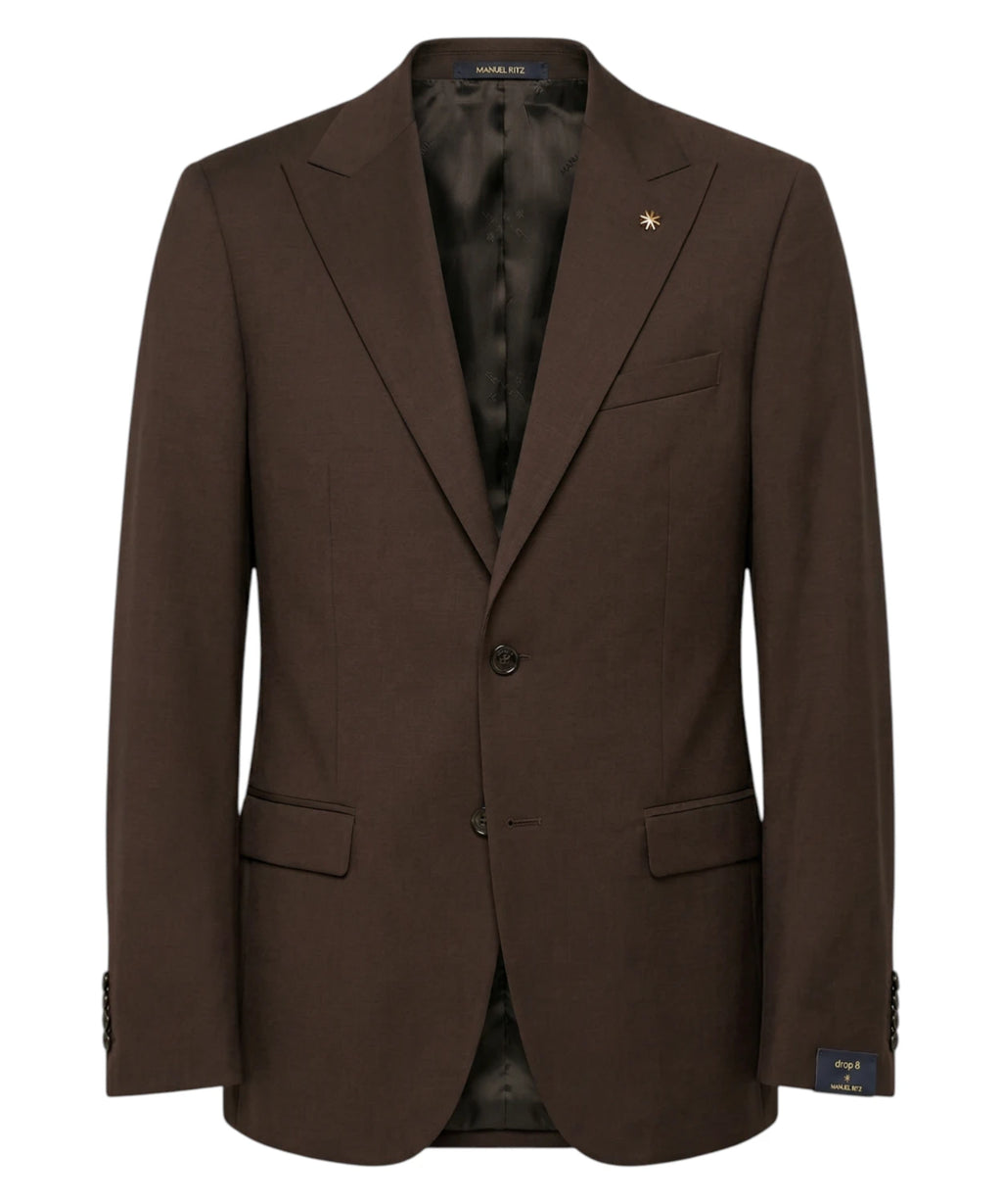 Męska sukienka brązowa z Fresco Lana Stretch, slim fit