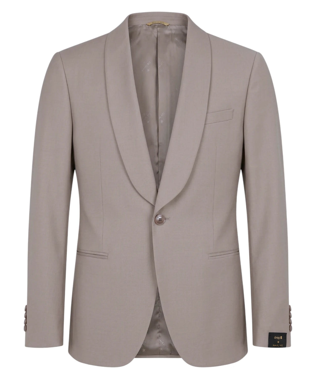 Abito Uomo Beige Fresco Lana Stretch di Manuel Ritz
