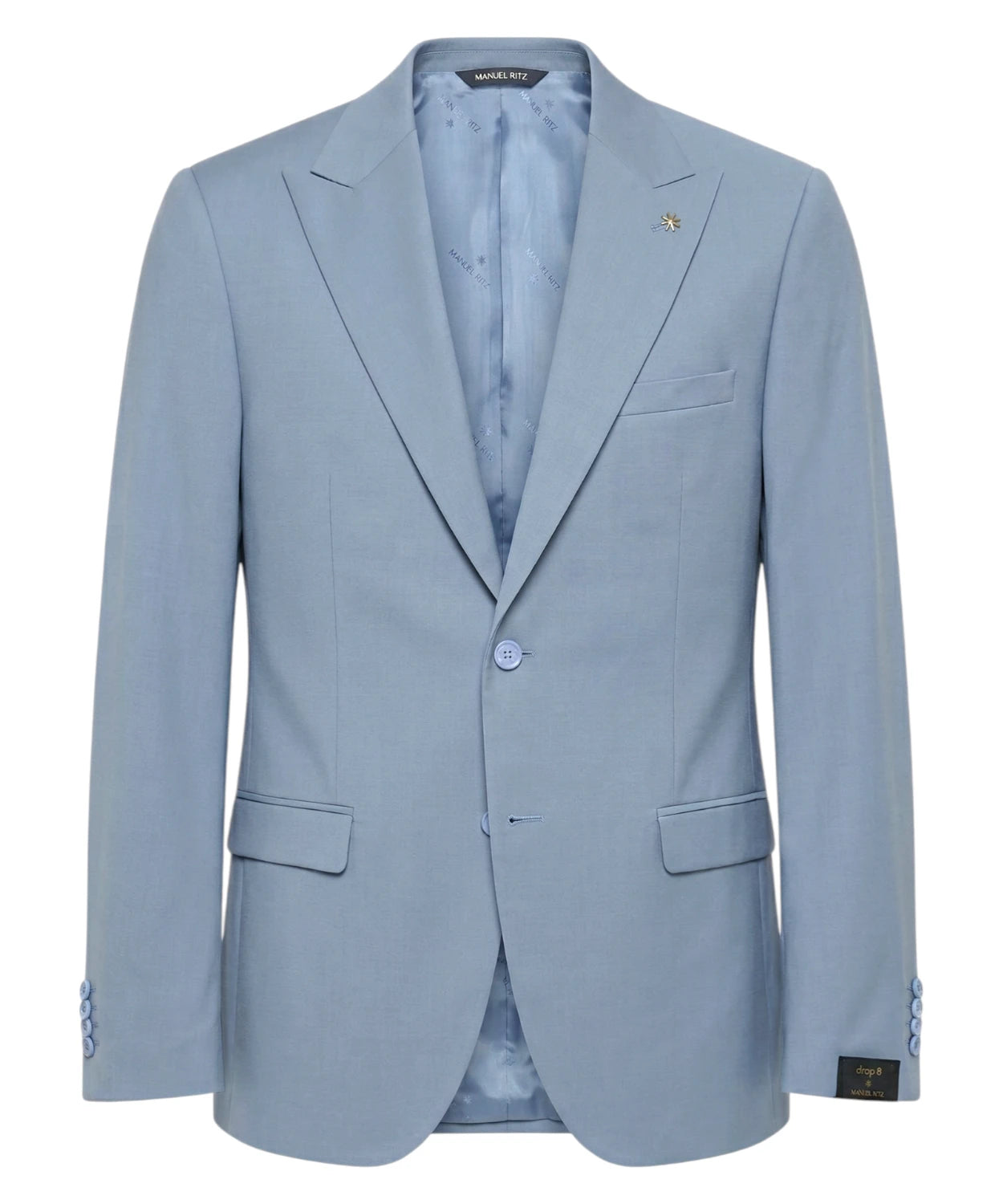 Abito Uomo Azzurro Slim Fit in Fresco Lana Stretch
