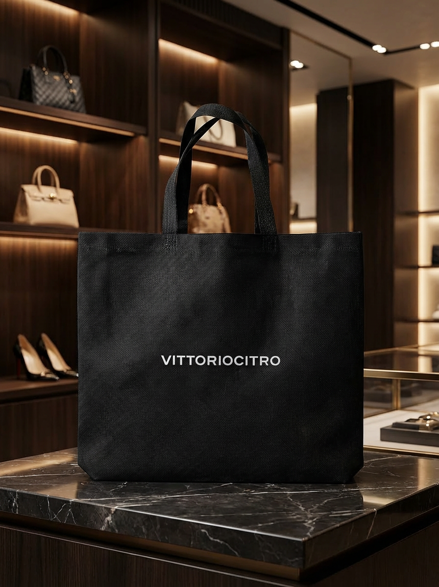 Borsa Shopper TNT Nera Manici Corti Resistente