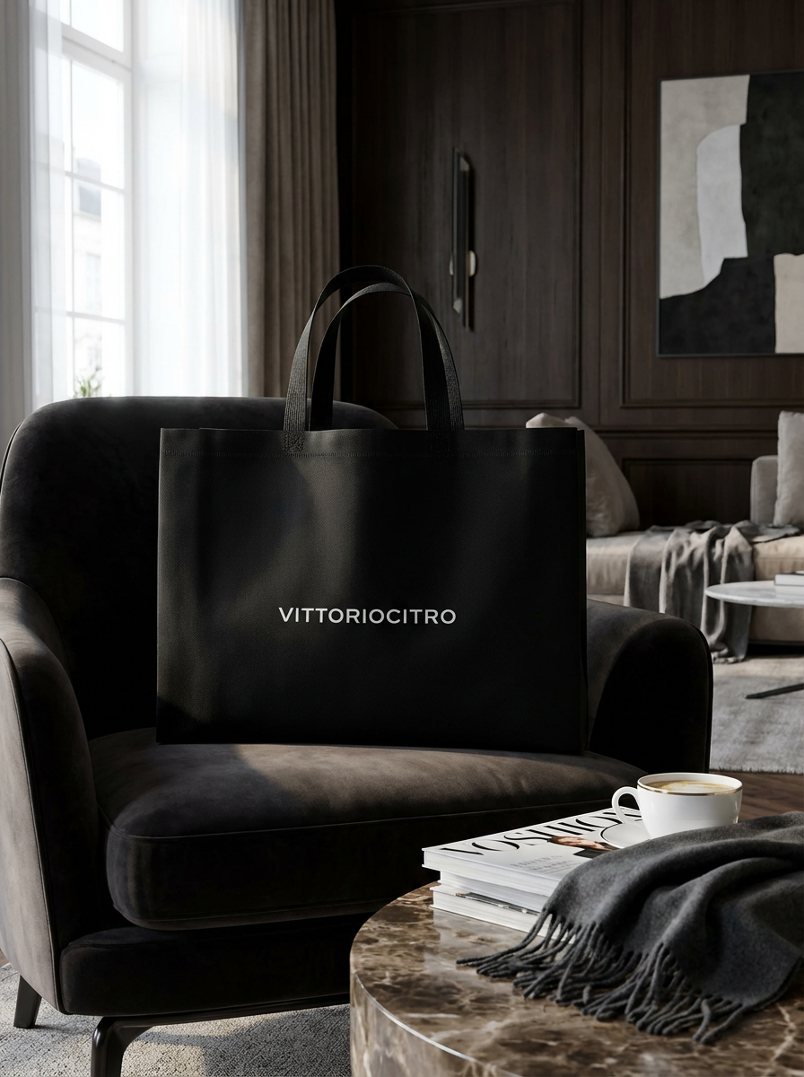 Borsa Shopper TNT Nera Manici Corti Resistente