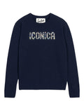 Maglione Alpaca New Queen con Scritta ICONICA Strass