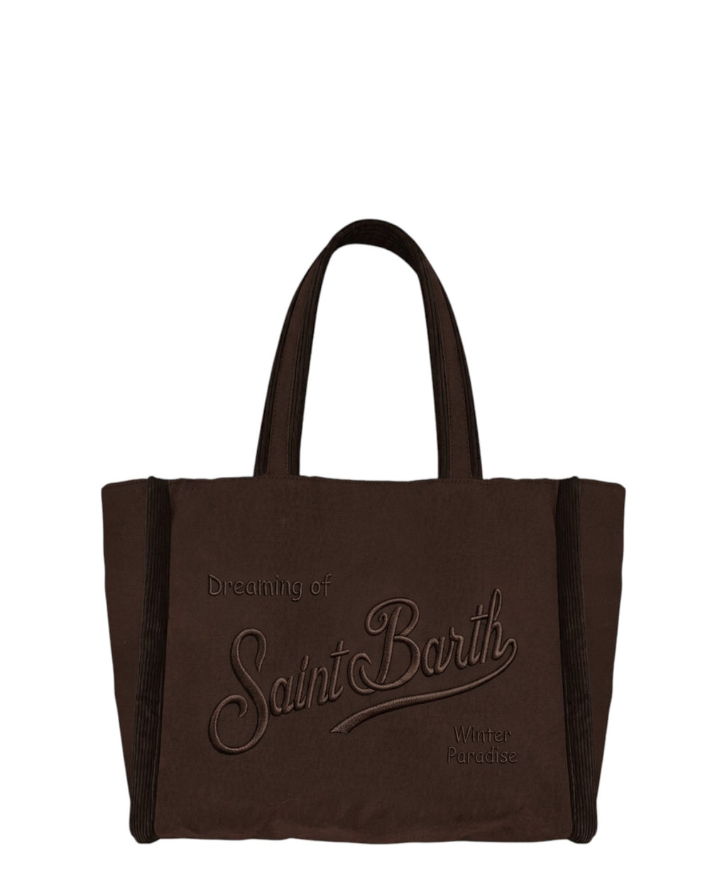 Borsa Colette in Cotone Cerato e Velluto con Tracolla