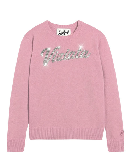 Maglione Alpaca New Queen con Scritta Strass VIZIATA