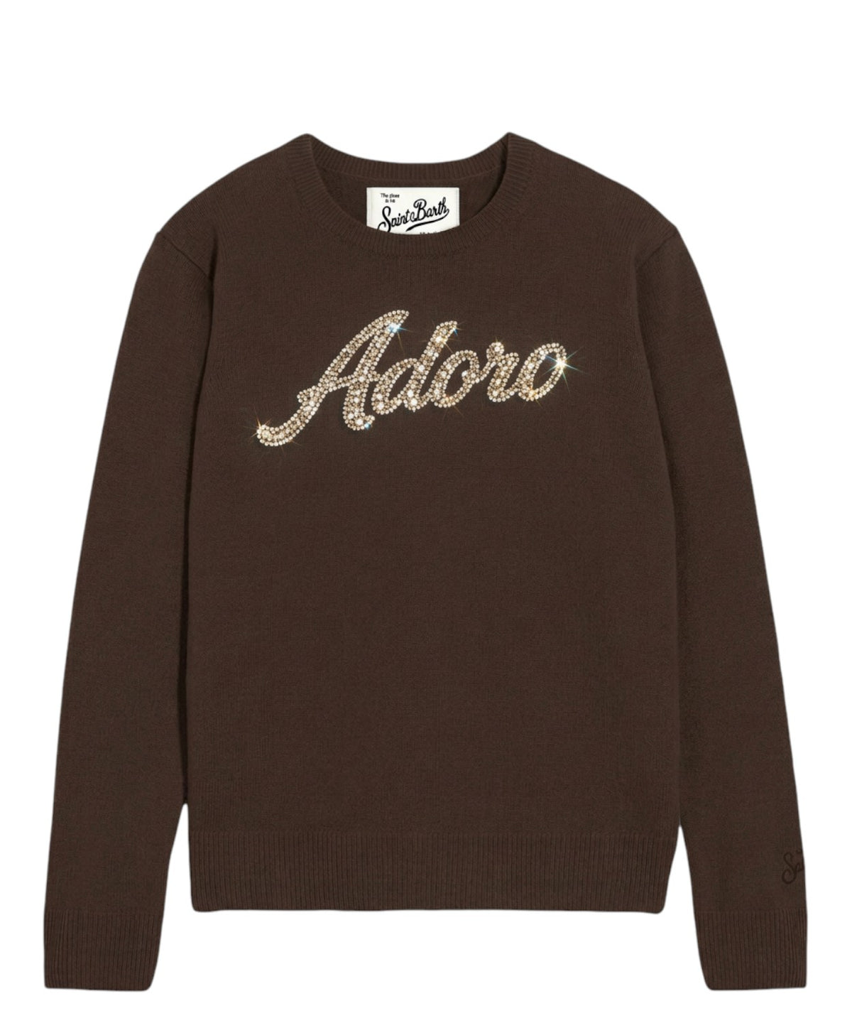 Maglione Alpaca New Queen con Scritta ADORO Strass