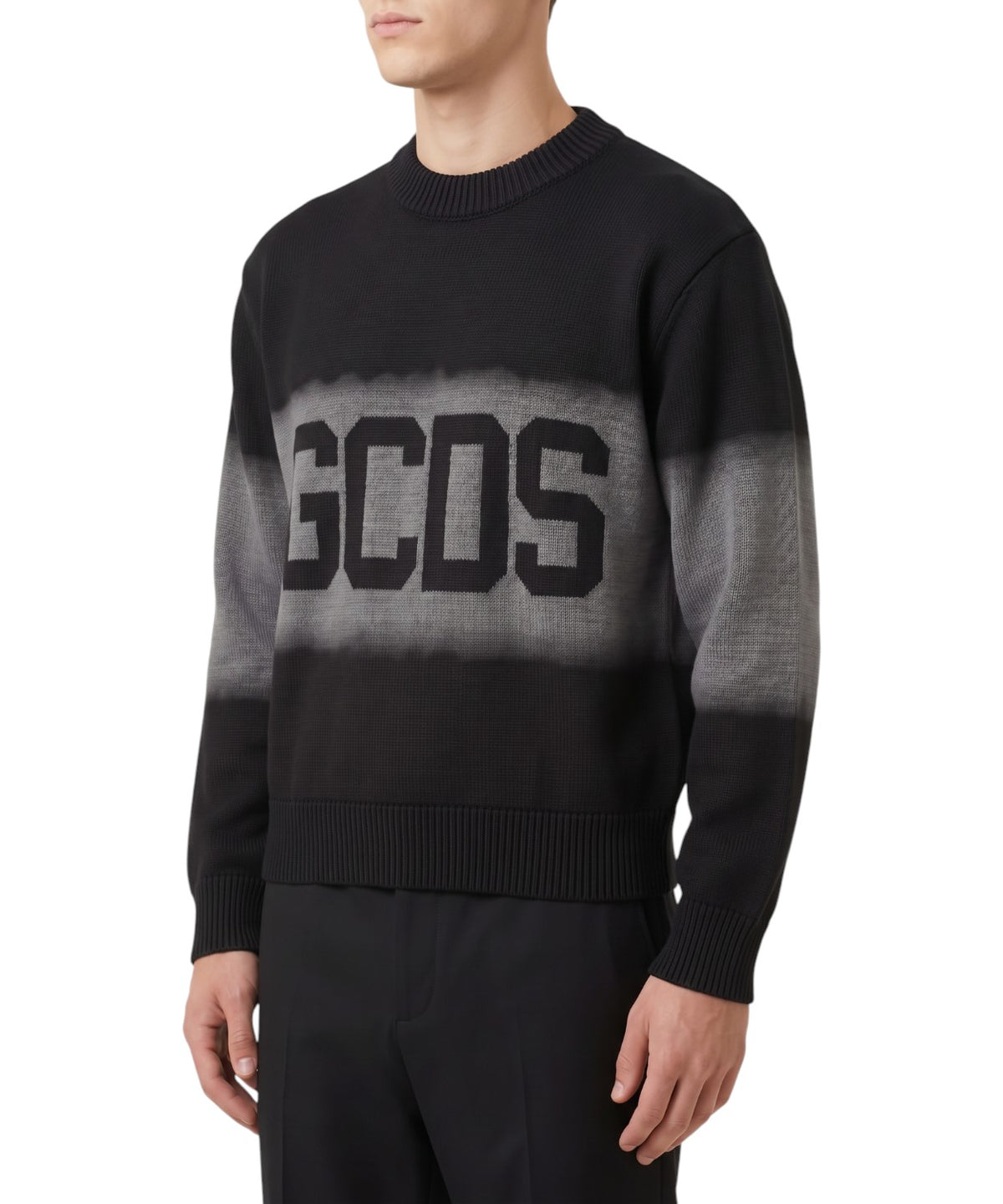 GCDS sweater med rund hals og stort logo