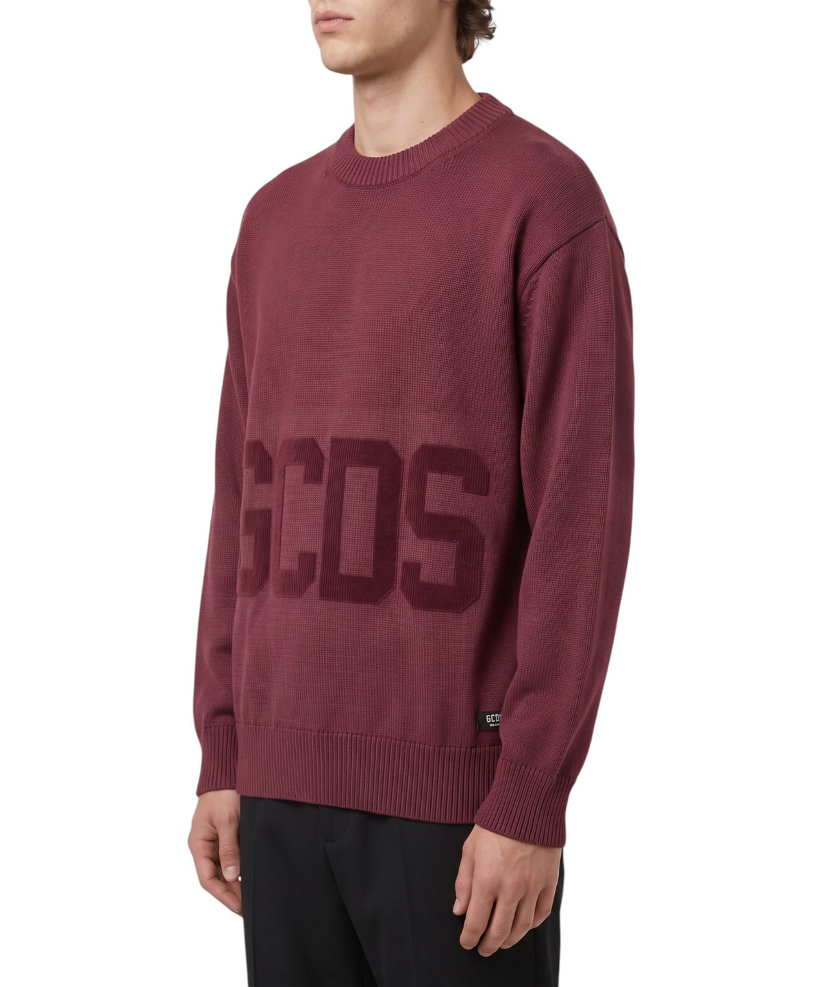 GCDS sweater med rund hals og stort logo