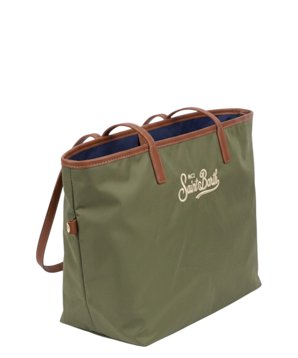 Borsa City Medium Nylon Nero MC2 Saint Barth