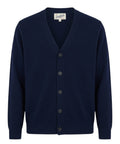 Herrison-Strickjacke aus reiner Wolle mit englischem Rippstrick