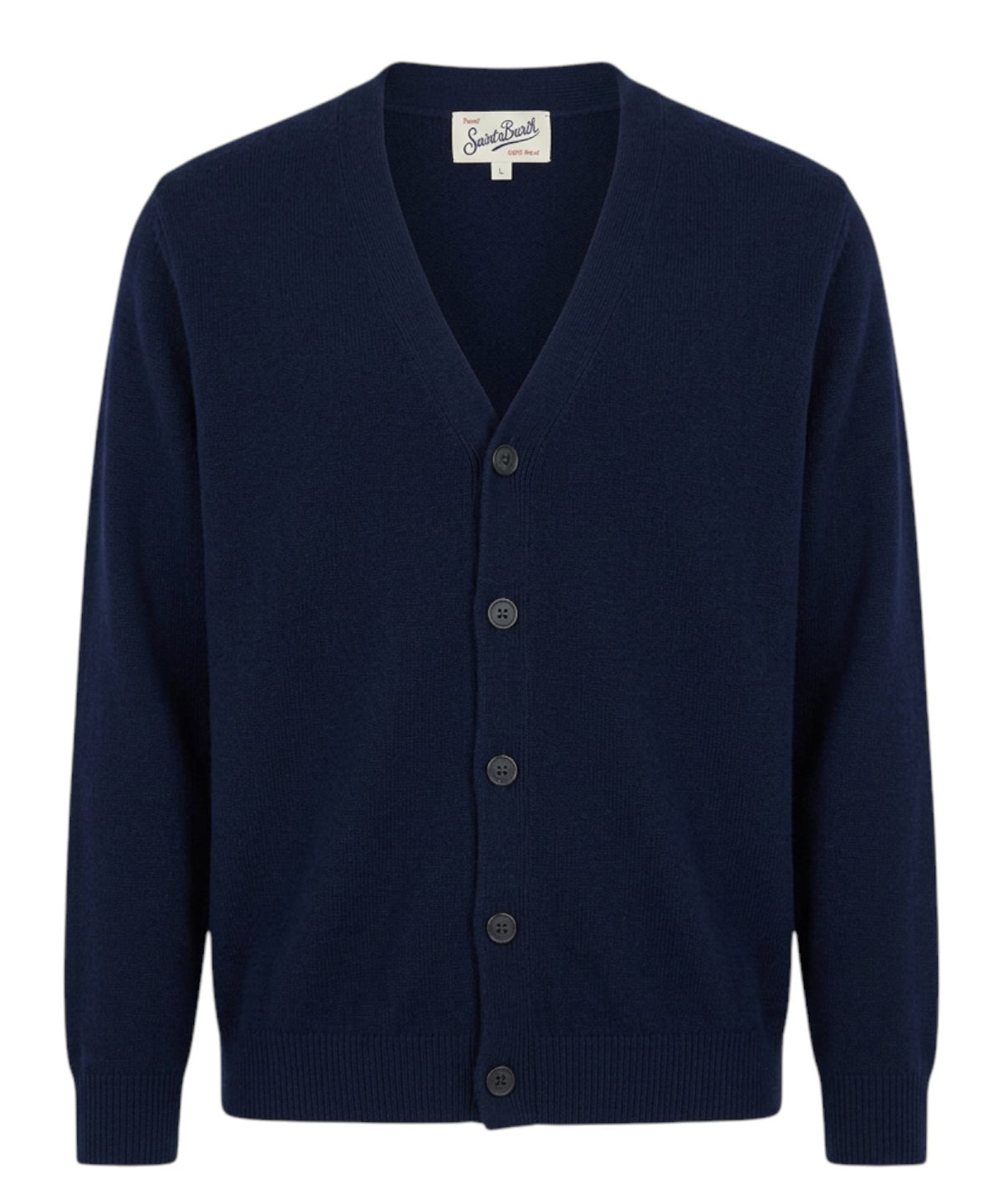 Herrison-Strickjacke aus reiner Wolle mit englischem Rippstrick