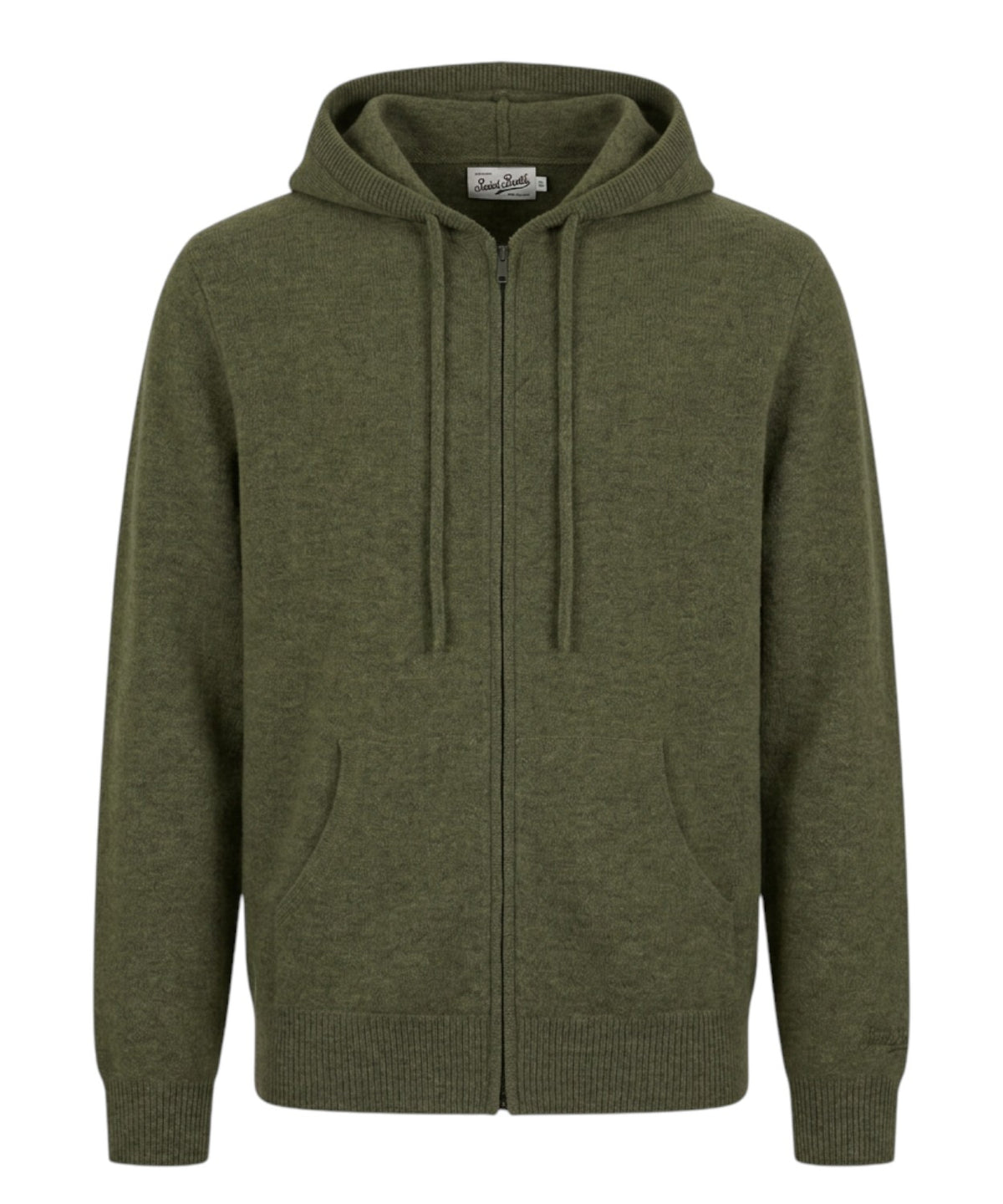 Notting sweater van puur lamswol met capuchon en rits