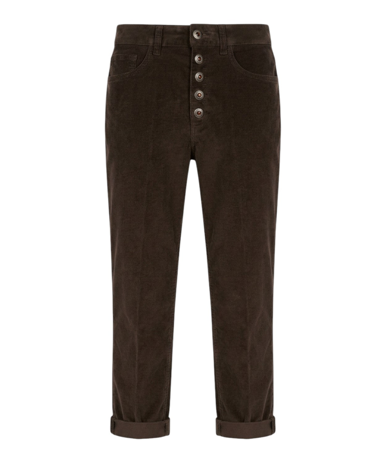 Dondup Koos Pantaloni in Velluto a Coste con Bottoniera