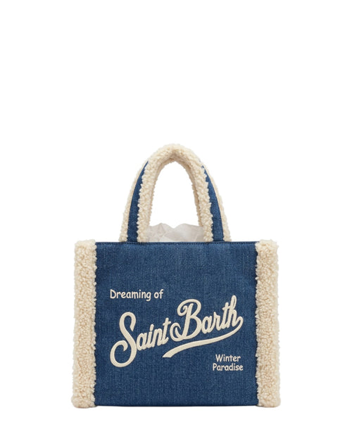 Borsa Vanity Mini Shearling in Denim