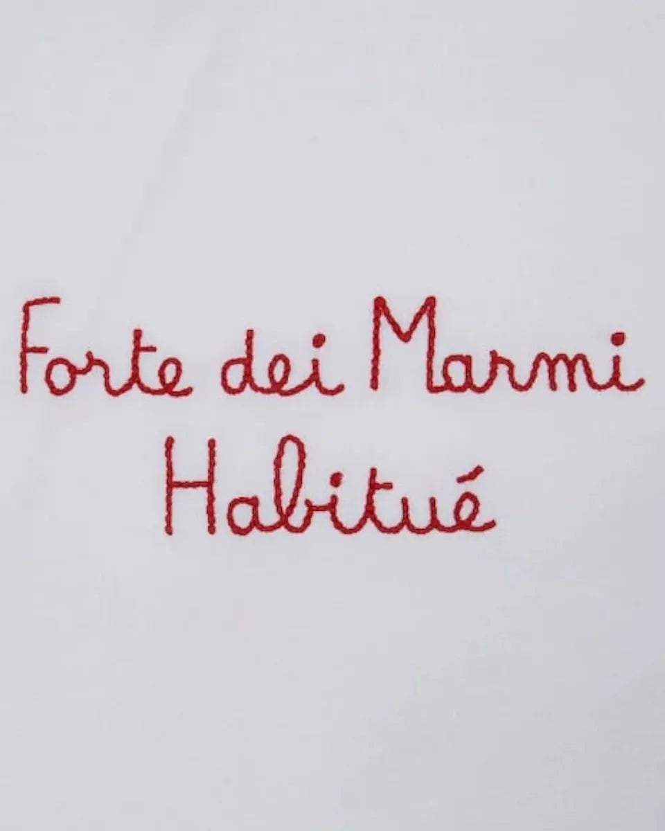 T-shirt bianca con ricamo "Forte dei Marmi Habitué"-Mc2 Saint Barth-T-shirt-Vittorio Citro Boutique