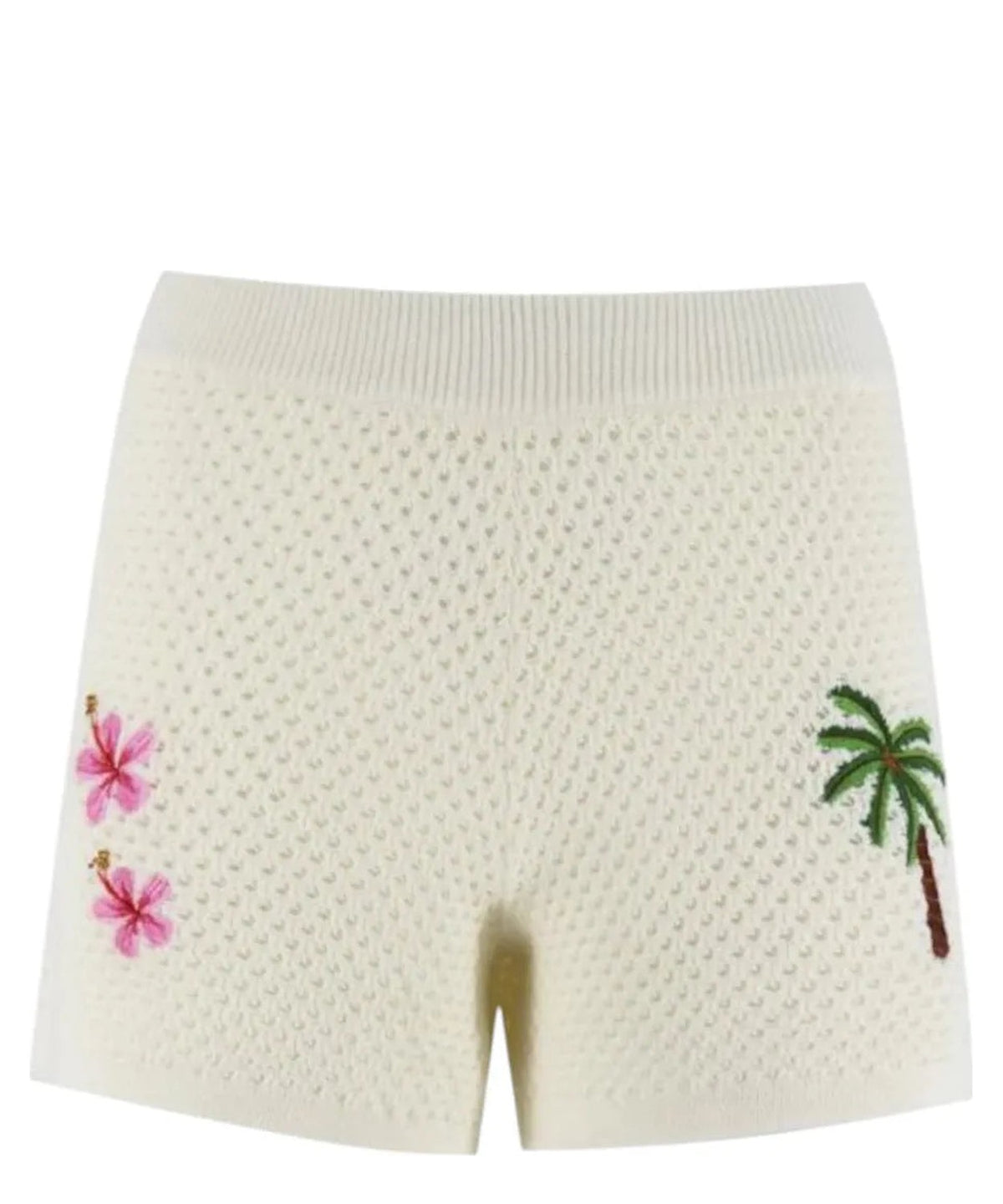 Shorts Yvette in maglia traforata con ricami e vita alta-Mc2 Saint Barth-Shorts-Vittorio Citro Boutique
