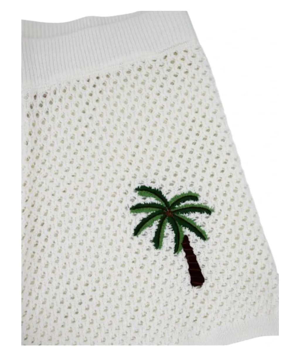 Shorts Yvette in maglia traforata con ricami e vita alta-Mc2 Saint Barth-Shorts-Vittorio Citro Boutique