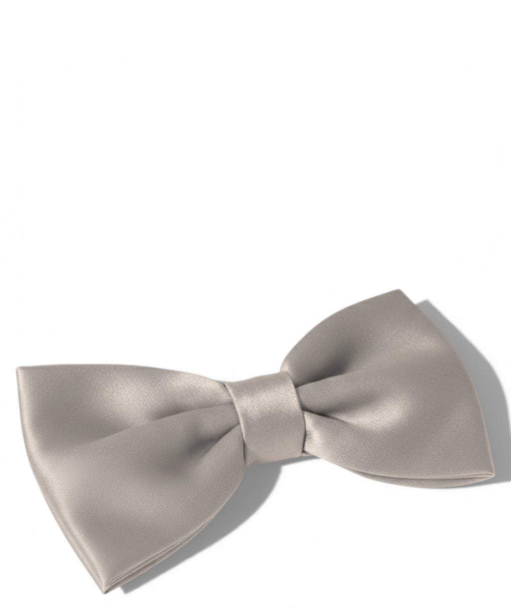 Classic Grey Satin Bow Tie for Elegant Occasions