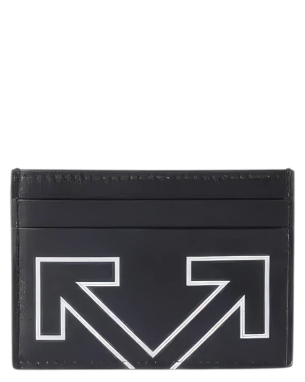 Off-White Leather Cardholder with Arrows Motif