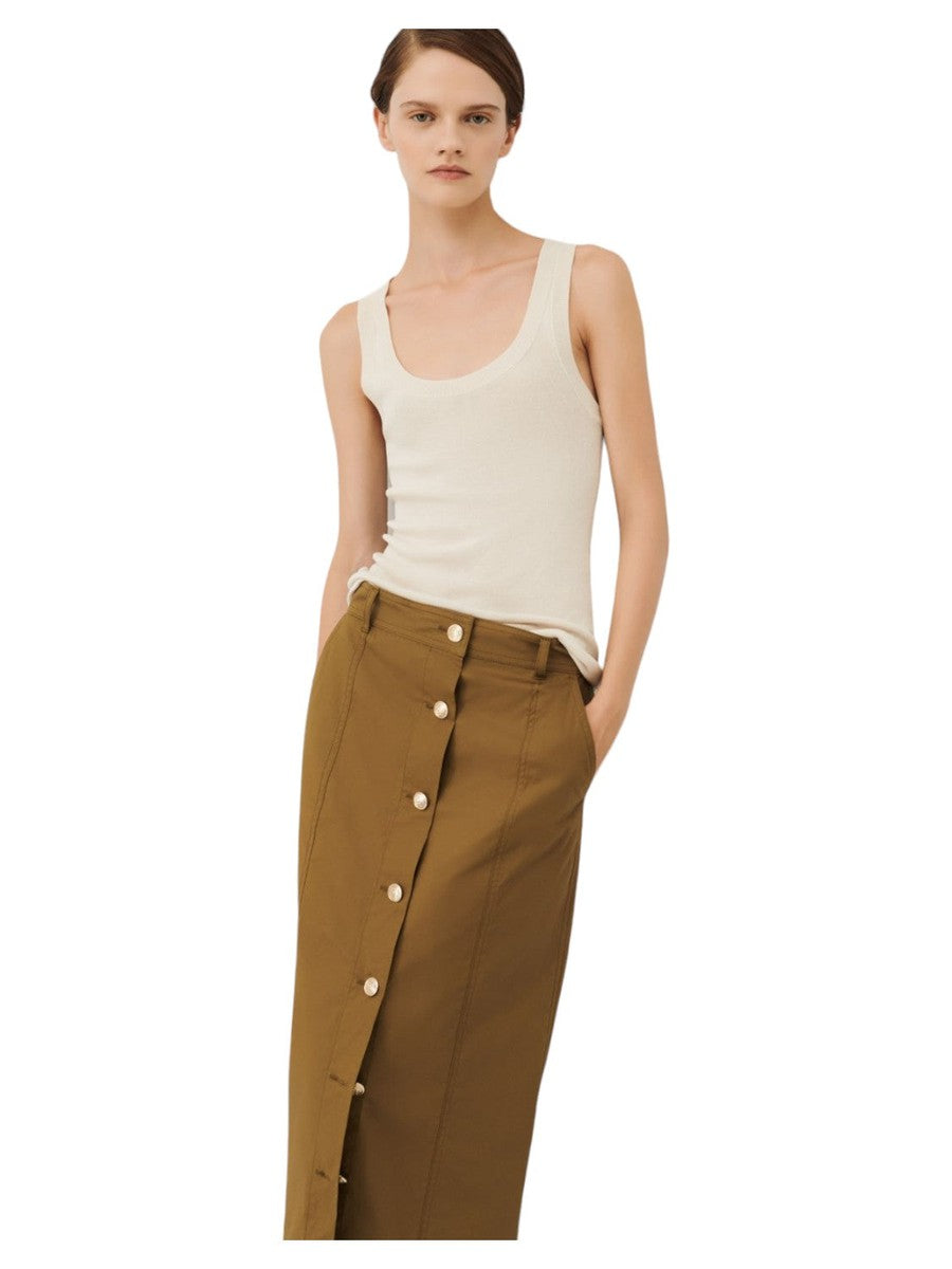 Gonna Nacre a Tubino in Popeline di Cotone Stretch-Marella-Gonne-Vittorio Citro Boutique