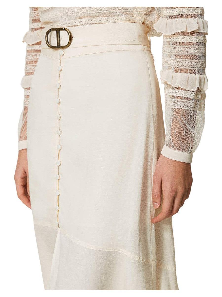 Gonna lunga in tela di misto lino-Twinset-Gonne-Vittorio Citro Boutique