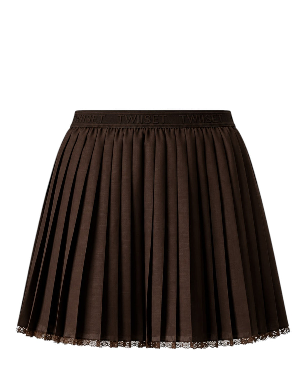 Twinset geplooide minirok voor dames met elastische taille