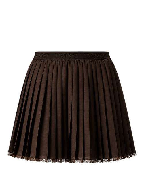 Dame nederdel Twinset Plisseret mini med elastisk talje