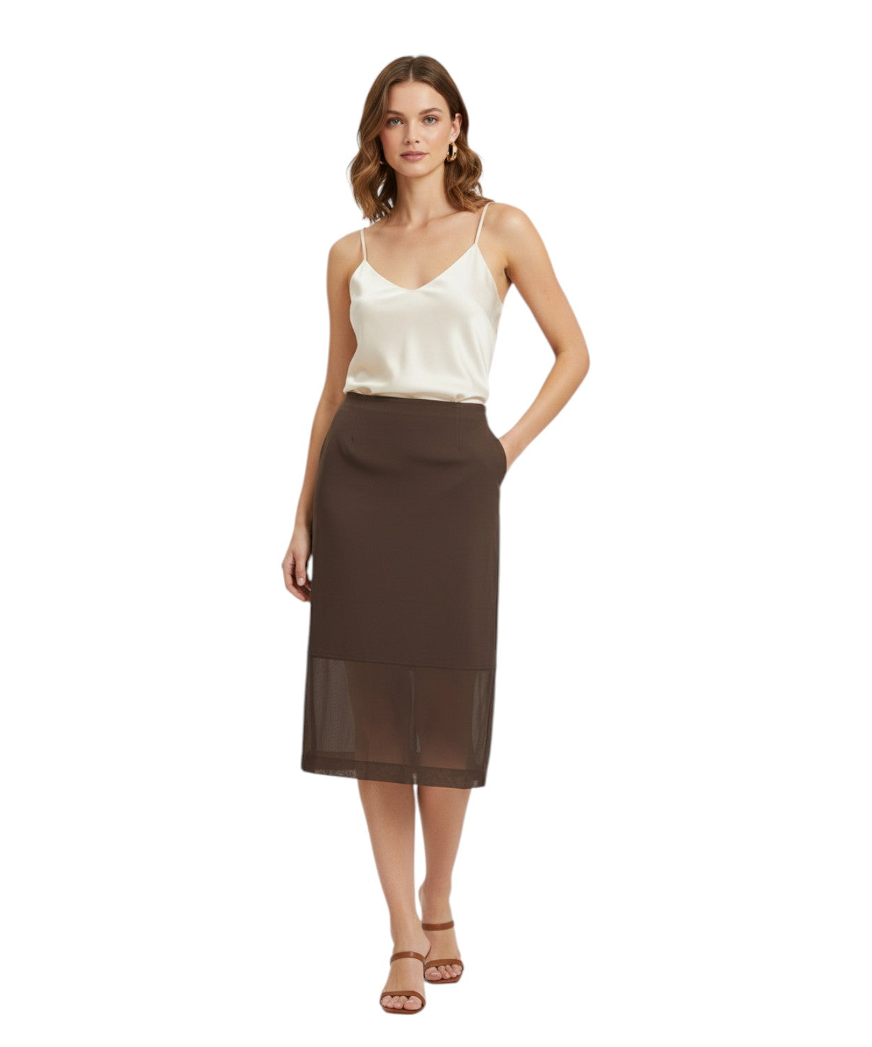 Falda MM Max Mara con abertura y cintura elástica