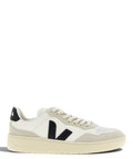 Zapatilla VEJA V-90 de cuero blanco y negro en piel