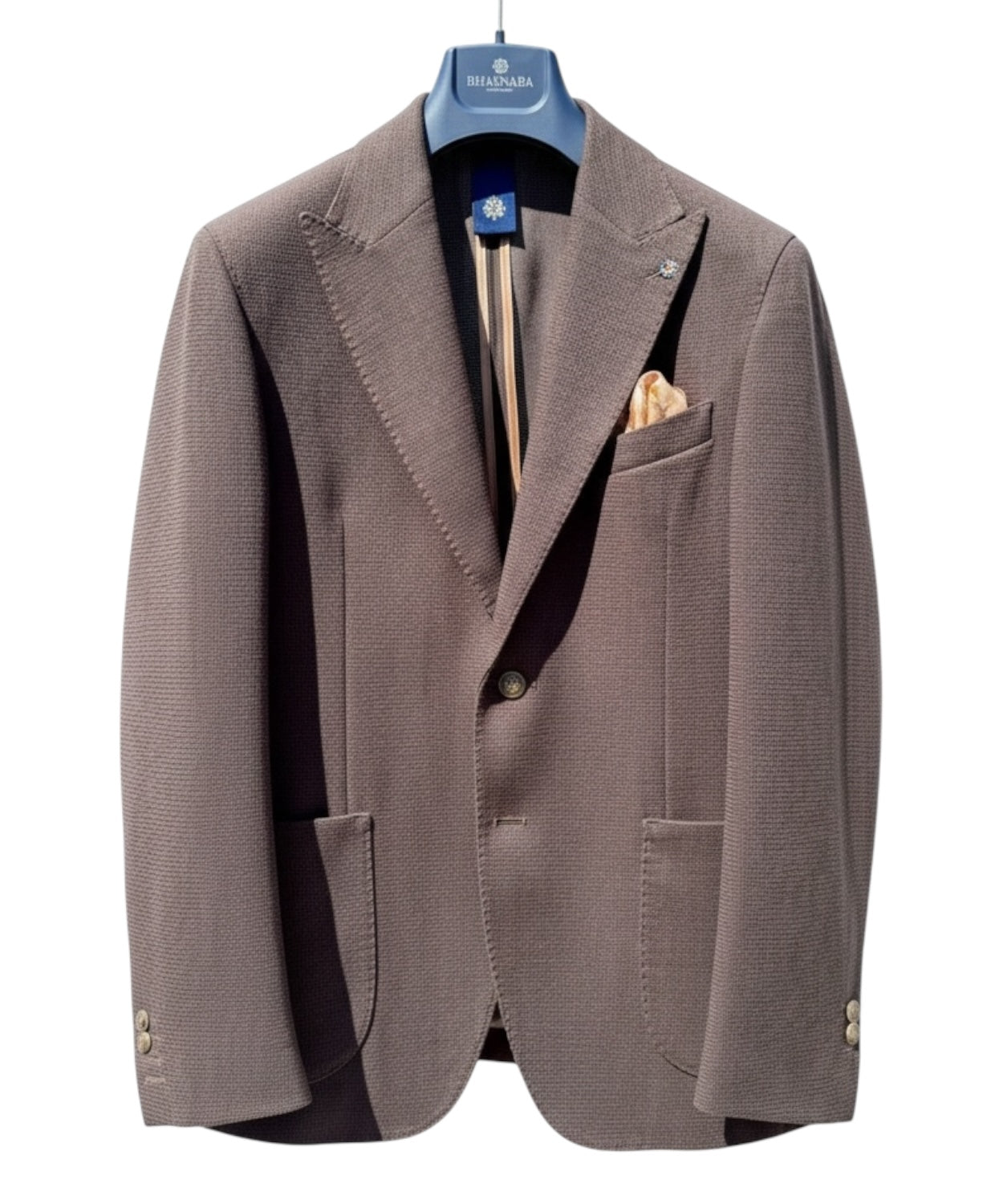 Giacca uomo monopetto Toyota elegante e versatile in tessuto marrone, con tasche applicate e chiusura a due bottoni, ideale per look invernali raffinati.