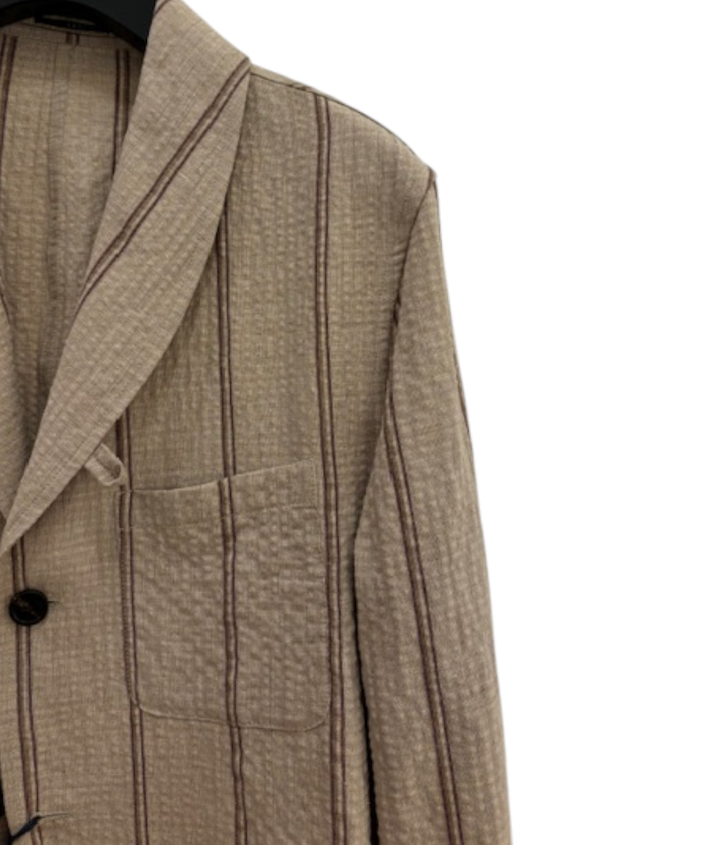Giacca monopetto Lardini in lino a righe per uomo
