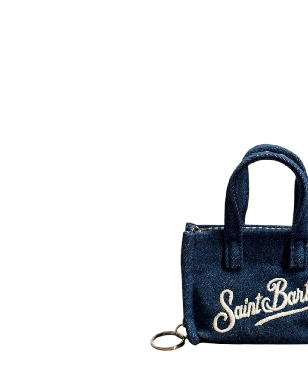 Key Bag Denim MC2 Saint Barth til nøgler og mønter med skulderrem