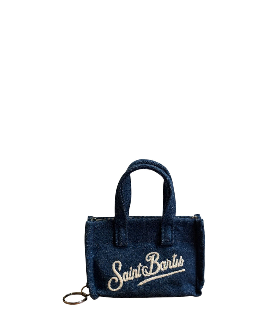 Key Bag Denim MC2 Saint Barth til nøgler og mønter med skulderrem